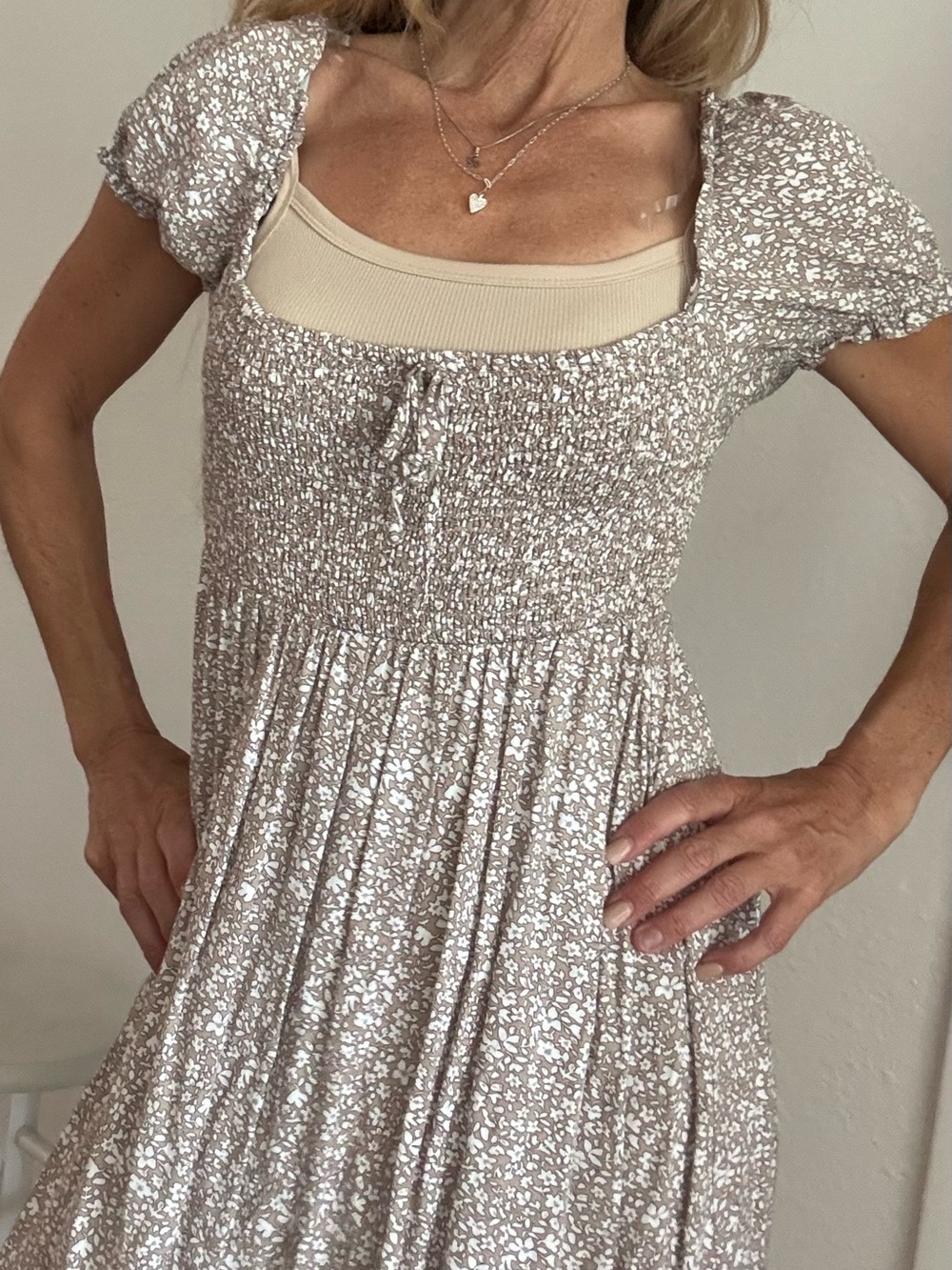 Aeropostale Brown and Cream Mini Dress